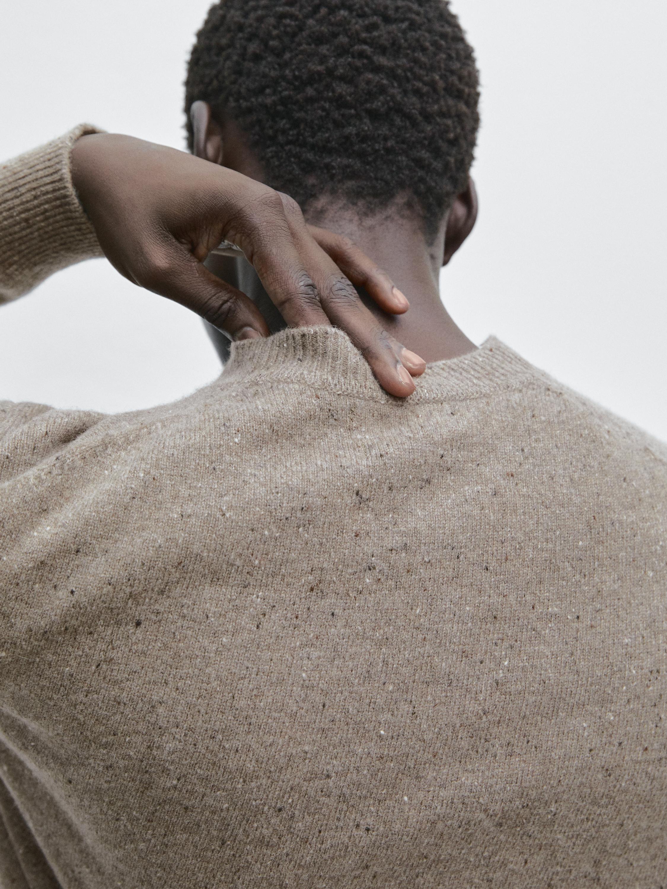 Pull en maille 100 % laine à col rond